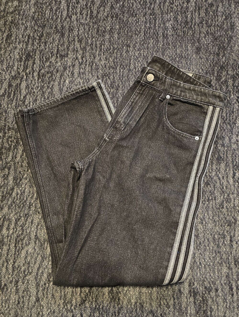 Adidas NWT Men's Black Jeans with Side Stripe